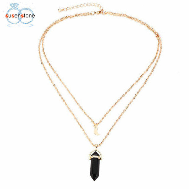 Multilayer Irregular Crystal Necklace - Chill Collectives