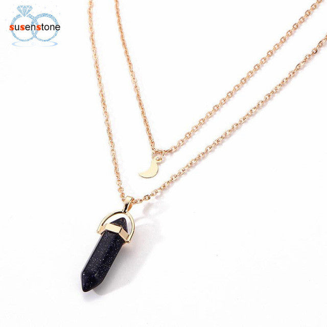 Multilayer Irregular Crystal Necklace - Chill Collectives