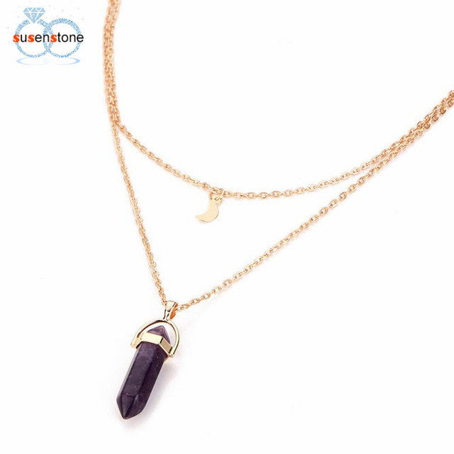 Multilayer Irregular Crystal Necklace - Chill Collectives