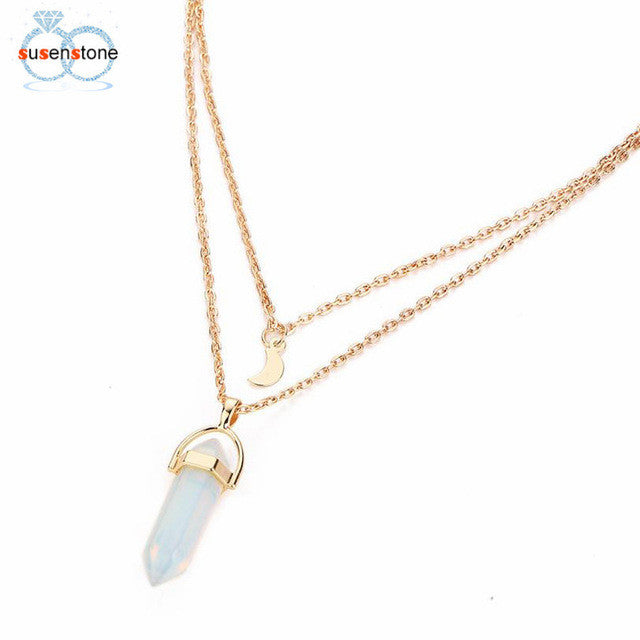 Multilayer Irregular Crystal Necklace - Chill Collectives