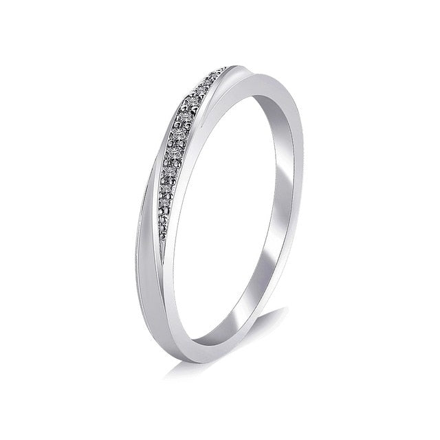 Simple Cubic Zirconia Lovers Rose Gold Ring - Chill Collectives